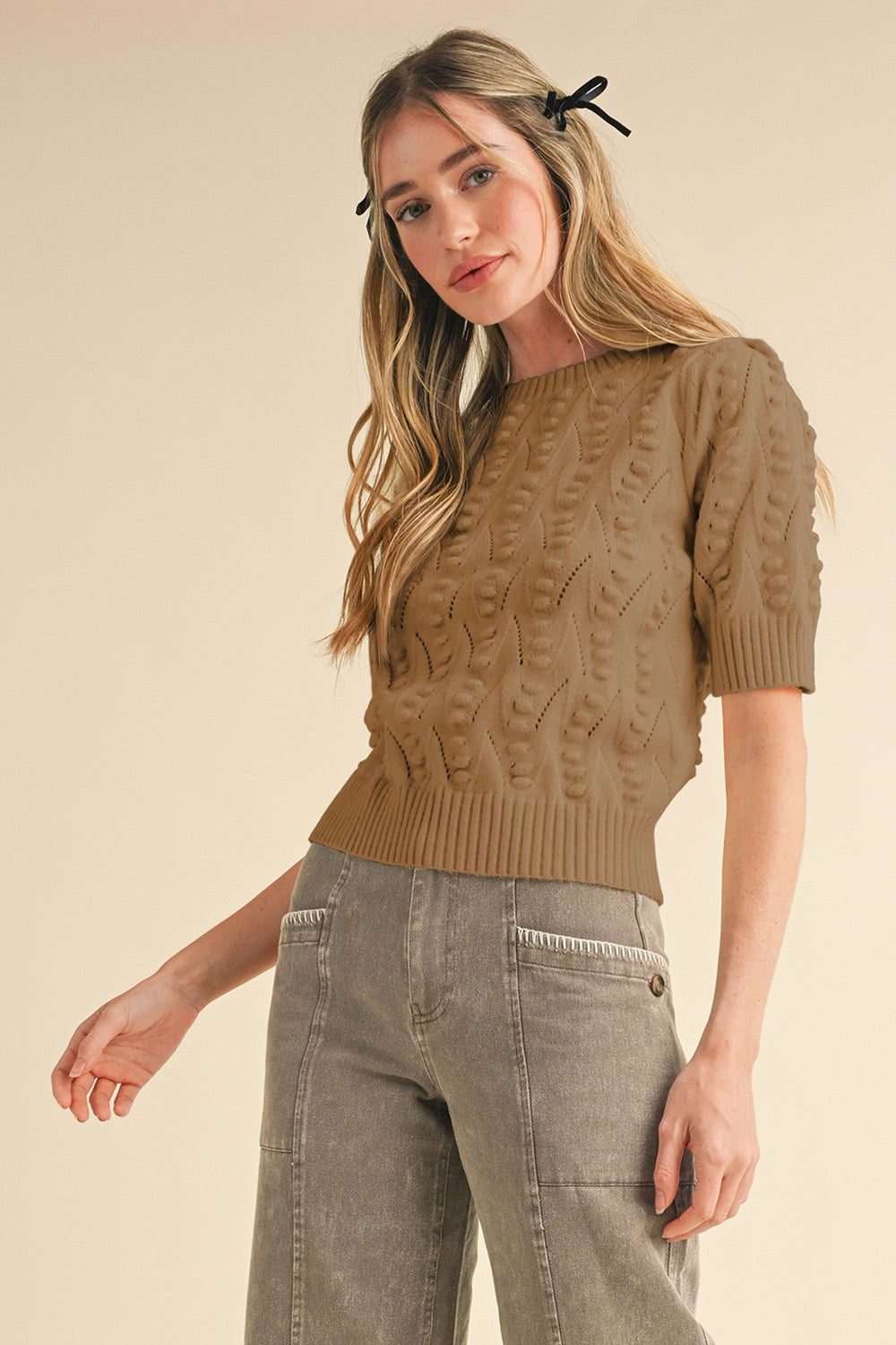 Knit Short Sleeve Sweater